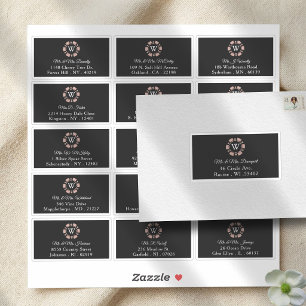 Rose Gold Monogram Poker Chip Casino Wedding
