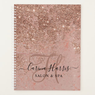 Rose Gold Monogram Salon Appointment Book Planner