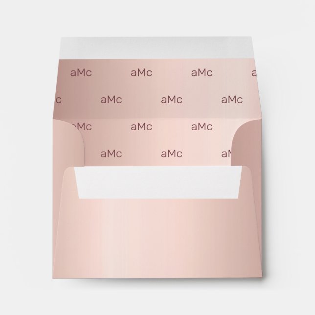 Rose gold monogram wedding envelope (Back (Bottom))