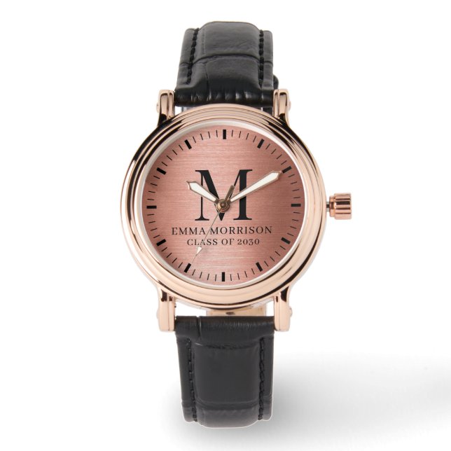 Rose Gold Monogrammed Women's Watch (Front)
