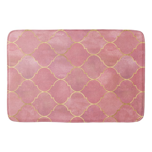 Rose Gold Moroccan Bath Mat (Front)