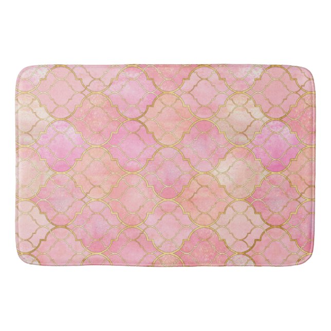 Rose Gold Moroccan  Bath Mat (Front)