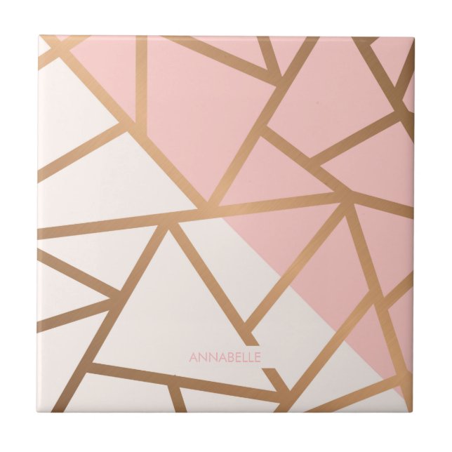 Rose Gold Mosaic Ceramic Tile (Front)