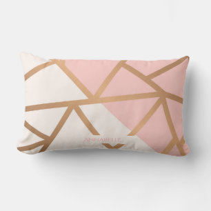 Rose Gold Mosaic Lumbar Cushion