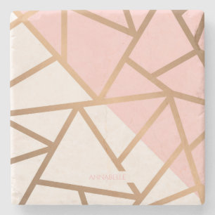 Rose Gold Mosaic Stone Coaster