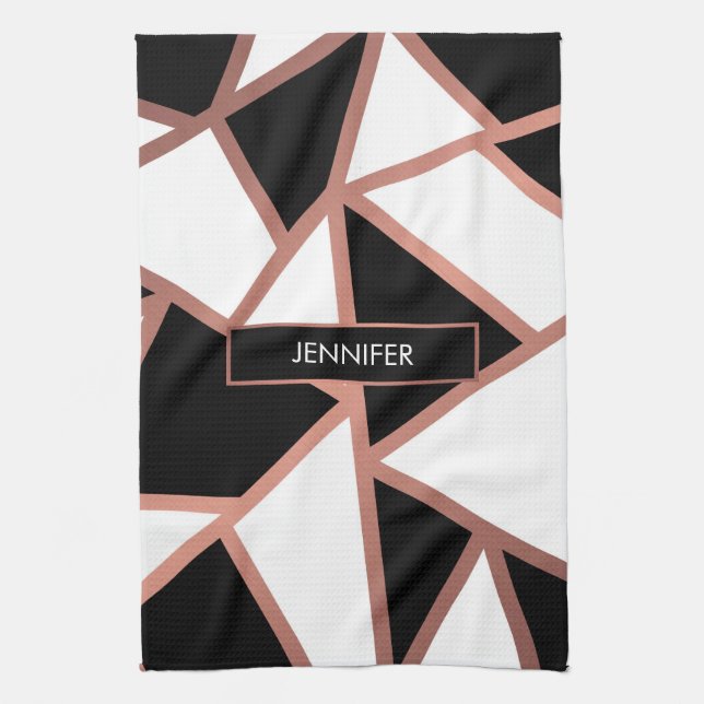 Rose Gold Mosaic Tea Towel (Vertical)