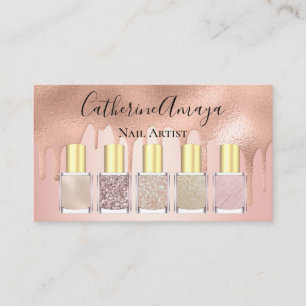 Rose Gold Nail Polish Business Card