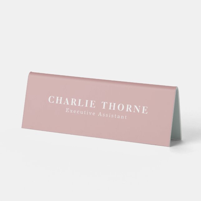 Rose gold name plate for office professionals (Front)