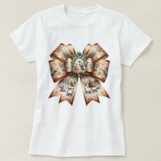 Rose Gold Nativity Elegance T-Shirt