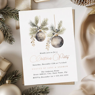 Rose Gold Natural Beige Baubles Christmas Party