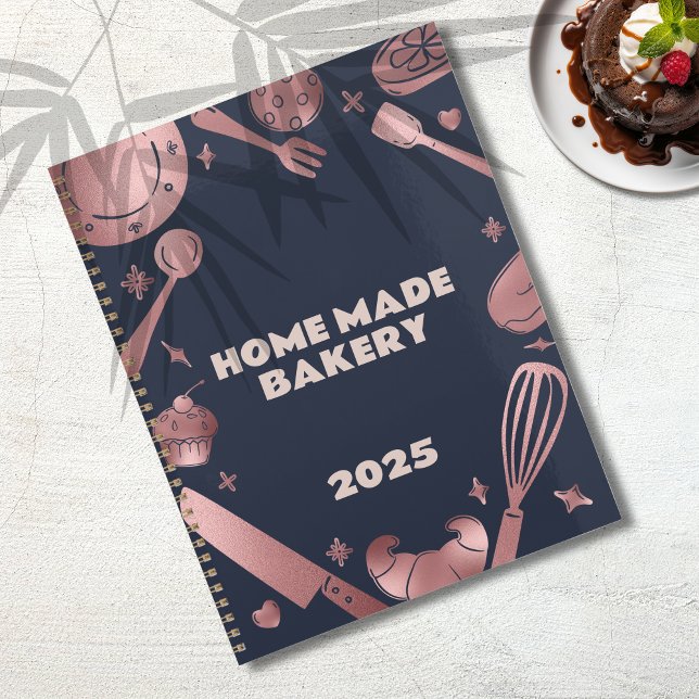  Rose Gold & Navy Baking Utensils Bakery Business Planner (Rose Gold & Navy Baking Utensils Bakery Business Planner)