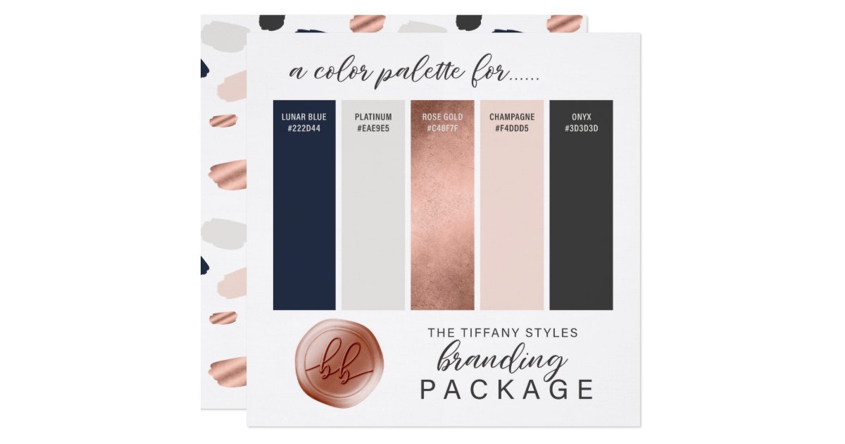 Rose Gold Navy Blue & Blush Color Palette Card | Zazzle.com.au