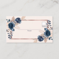 Rose Gold Navy Blue Dusty Pink Floral Wedding