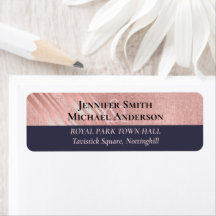 Rose Gold Navy Blue Glitter Foil Look WEDDING