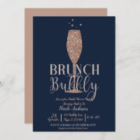 Rose Gold Navy Champagne Bubbly Bridal Brunch