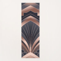 Rose Gold Navy Geometric Fan Neo Deco Art