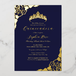 Rose Gold Navy Quinceanera Birthday