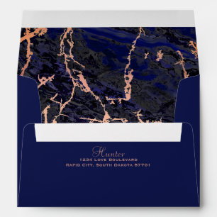Rose Gold & Navy Wedding Envelopes