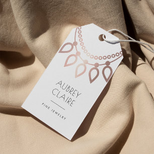 Rose Gold Necklace Logo Jewellery Hang Tags