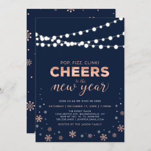 Rose Gold New Years Eve, Company Holiday Party Invitation