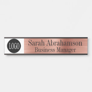 Rose Gold Office Door Sign Long 10" Name Plate