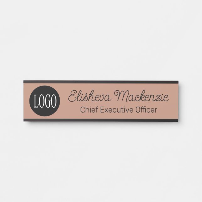 Rose Gold Office Door Sign Signs Your Logo (Front)