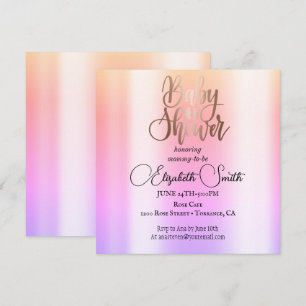 Rose gold ombre baby sower invitation