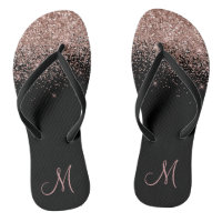 Rose Gold Ombre Glitter Sparkle Monogram