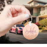 Rose Gold Ombre Monogram Personalized Gift Key Ring<br><div class="desc">This design was created though digital art. It may be personalized in the area provide or customizing by choosing the click to customize further option and changing the name, initials or words. You may also change the text color and style or delete the text for an image only design. Contact...</div>