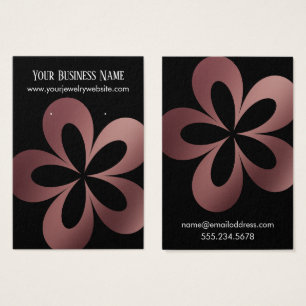 Rose Gold on Black Flower 1 Earring Holder Display