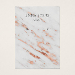 Rose Gold on white Marble Earring Display Card
