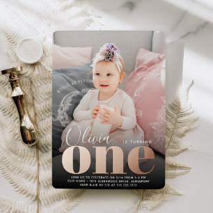 Rose Gold ONE First Birthday Party Photo
