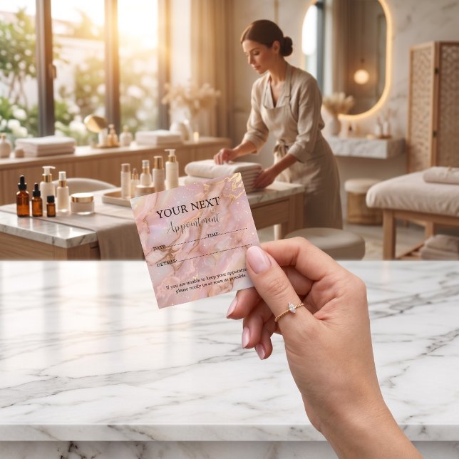 Rose Gold Opal Appointment Reminder Card (Creator Uploaded)