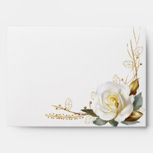 Rose Gold Organic Floral Wedding Envelope