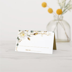 Rose Gold Organic Floral Wedding Place Card