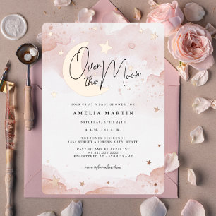 Rose Gold Over the Moon Blush Baby Shower