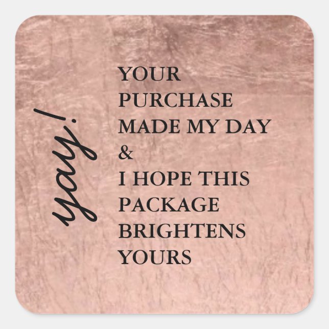 Rose Gold Package Sticker (Front)