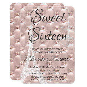 Rose Gold Paris Sweet Sixteen Birthday Party Invitation