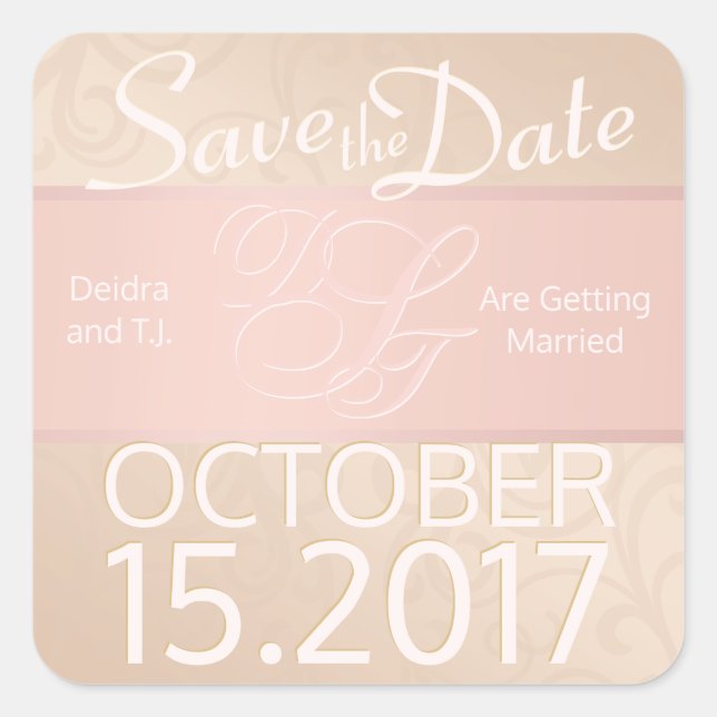 Rose Gold Pattern Monogram Stickers (Front)