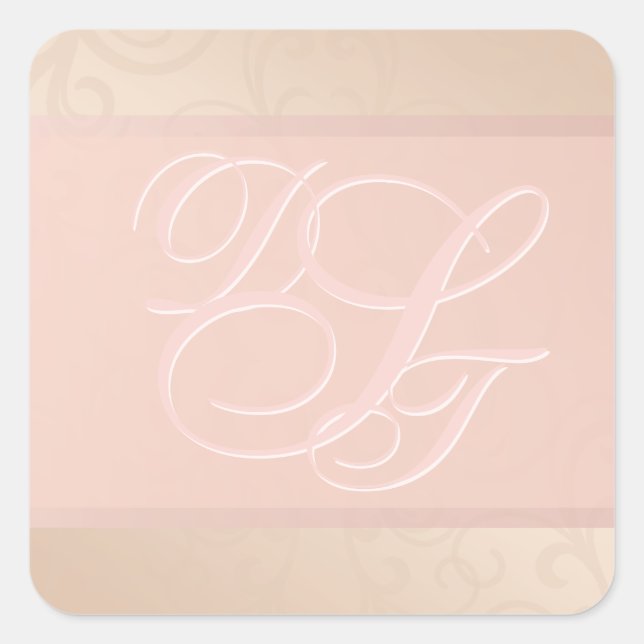 Rose Gold Pattern Monogram Stickers (Front)