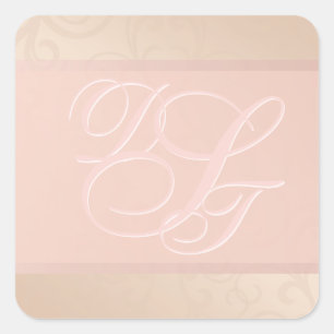 Rose Gold Pattern Monogram Stickers