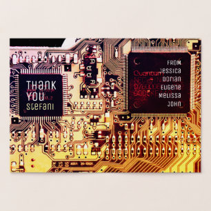 Rose gold PCB board electronic printed circuit art Foil Card
