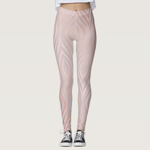 Rose gold peacock feathers, vintage leggings