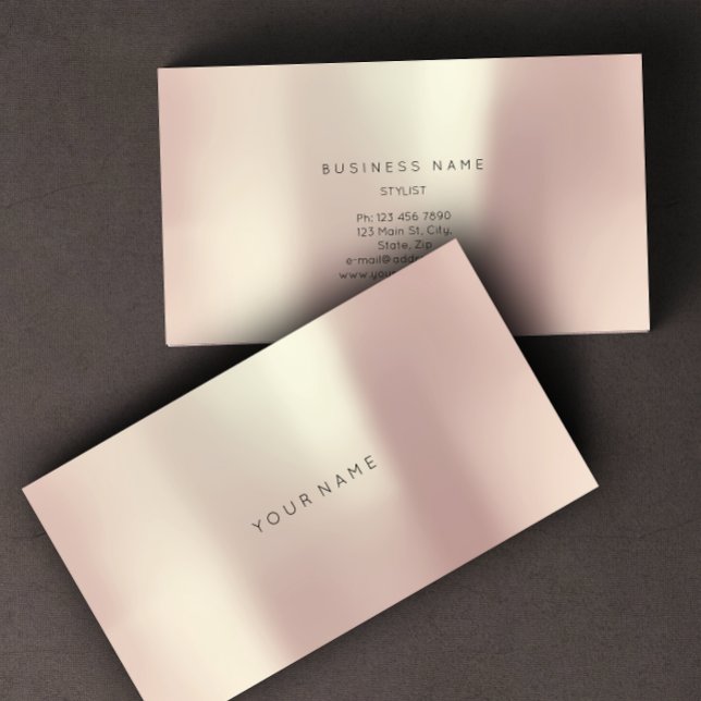 Rose Gold Pearly Abstract Minimal Vip Metallic Business Card (Rose Gold Pearly Abstract Minimal Vip Metallic Business Card )