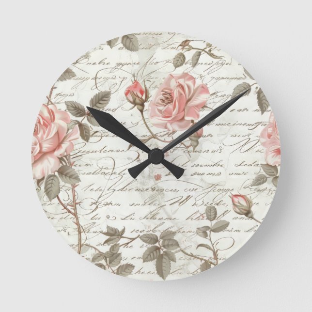 Rose Gold Pendant Watch Round Clock (Front)