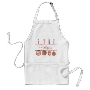 Rose Gold Personalised Kitchen Cooking Utensils Standard Apron