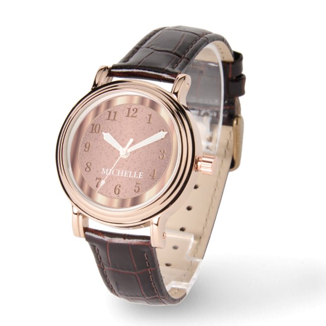 Rose Gold - Personalised Watch (Angle)