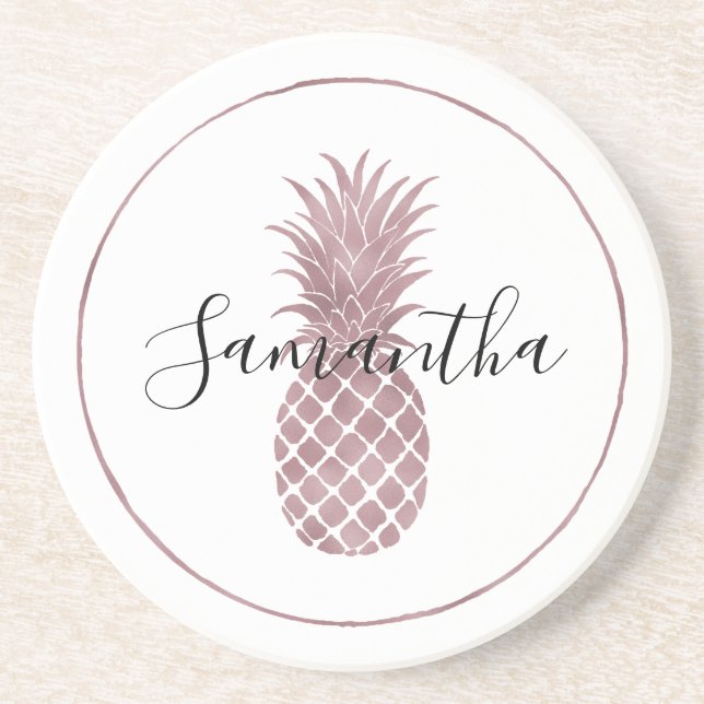 Rose Gold Pineapple Coaster (Front)