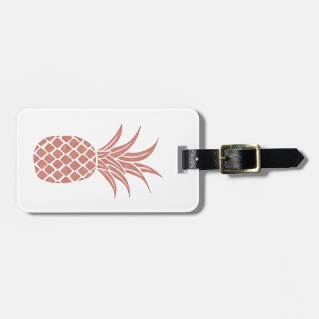 Rose Gold Pineapple Luggage Tag (Front Horizontal)
