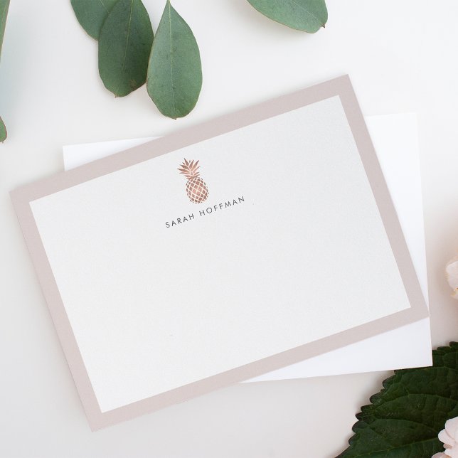 Rose Gold Pineapple | Personalised Stationery Card (Creator Uploaded)